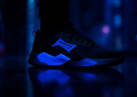 Close up of premium sneaker textures and activewear fabric
